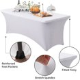 thumbnail image 2 of GFDYREE Spandex Tablecloth 4FT Stretch Table Cover Fitted Rectangular Tables, Universal Stretch Patio Table Cloth for Wedding, Banquet, Party and Event（White, 4FT, 2 of 7