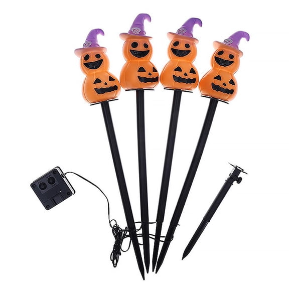 IFRINID Halloween Solar String Lights with Pumpkin Ghost Design, Outdoor Garden Pathway Lights for Yard, Lawn and Holiday Decoration