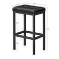 thumbnail image 2 of VASAGLE Bar Stools, Set of 2 PU Upholstered Breakfast Stool, 15.7 x 11.8 x 24.4 inches, Backless, Simple Assembly, Industrial, Dining Room Kitchen Counter Bar, Black, 2 of 7