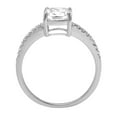 thumbnail image 4 of 2.7 ct Cushion Cut White Sapphire Solitaire with Simulated Diamond Accents 14K White Gold Womens Engagement Ring, 4 of 6