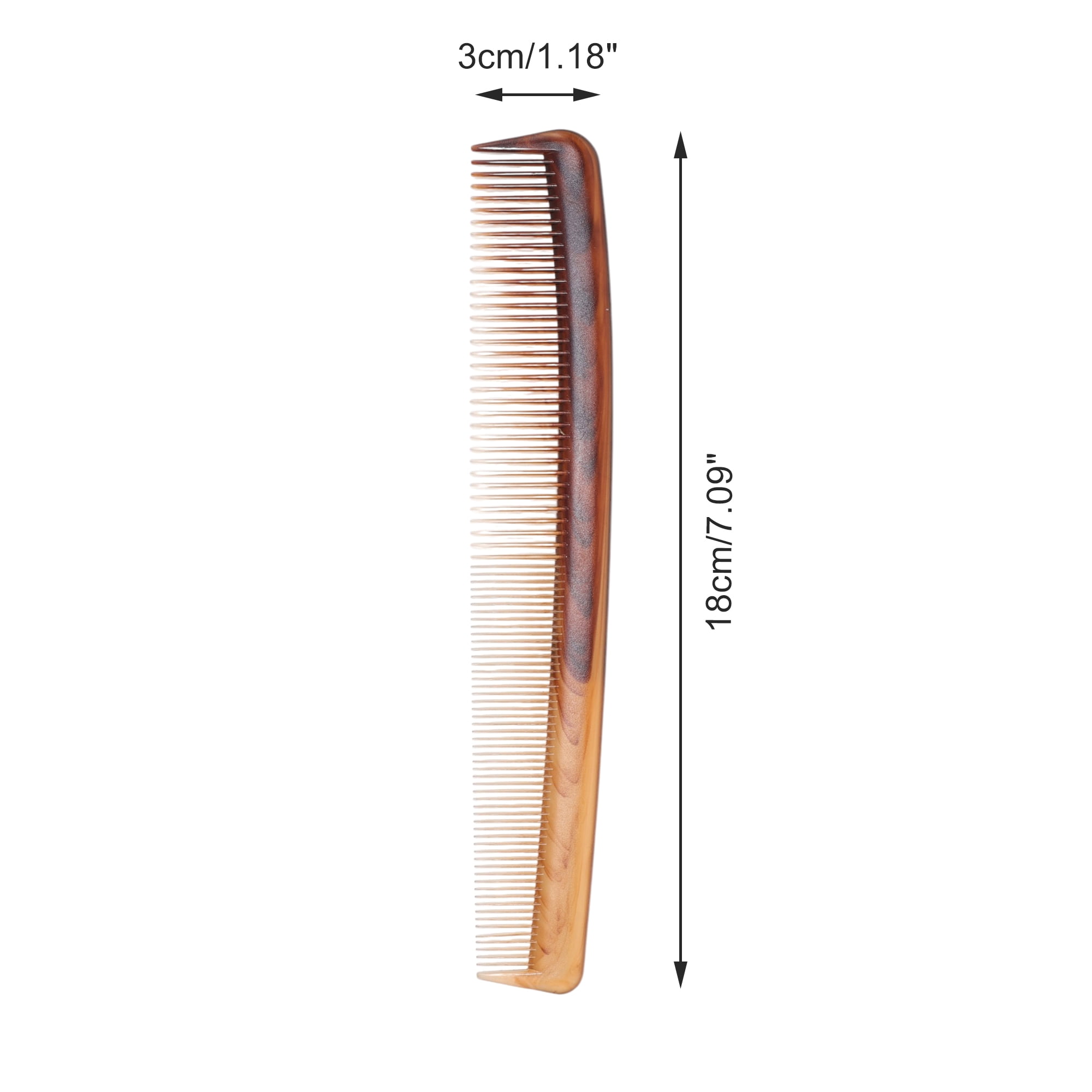 Unique Bargains One Piece Women Comfortable Two Color Flat Comb for Curly Hair Amber