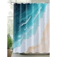 thumbnail image 2 of Tropical Coastal Shower Curtain, Beach Ocean Waves Bathroom Decor Curtains Set with Hooks, Turquoise Aqua Waterproof Fabric Home Accessories， Stall 48 X 72 Inch, 2 of 6