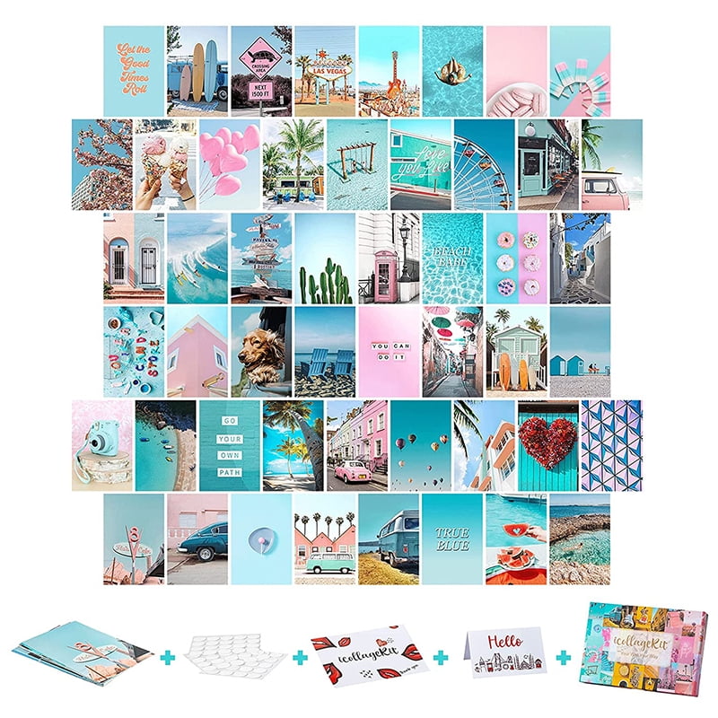 50pcs photo collage kit for wall aesthetic room decor indie aesthetic pictures 4x6 inch photo prints poster for bedroom wall art print dorm wall decor for teen girls walmart com