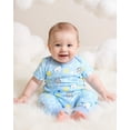 thumbnail image 5 of KIMI BEAR Newborn Baby Boys Outfits Sets 4 Packs 0-3 Months Summer Clothes Sets Short Sleeves Romper Top Elastic Pants with Hats and Mittens 16pcs Layette Essentials Blue, 5 of 7