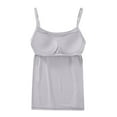 thumbnail image 4 of Womens Tops With Chest Pads One Camisole Thin Straps Underwear Sports Bottoming Shirt Tank Top for Women Plus Size Tops for Women Gray Modal 6XL, 4 of 4