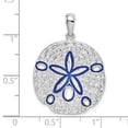 thumbnail image 3 of Auriga Fine Jewelry 925 Sterling Silver Rhodium-Plated Polished Enameled Sand Dollar Pendant for Women (L-31.42 mm), 3 of 6