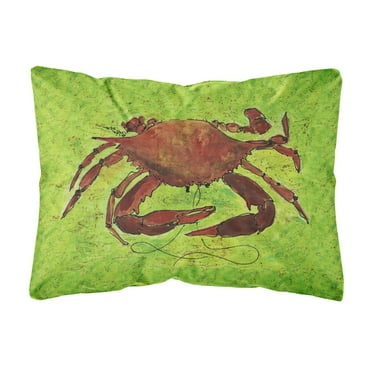 Carolines Treasures 8127PW1216 Crab Canvas Fabric Decorative Pillow, 12H x16W, multicolor