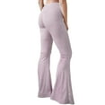 thumbnail image 3 of Daisy Del Sol Women's Ribbed Knit High Waisted Flare Bell Bottom Stretch Legging Loungewear Yoga Pants, 3 of 4