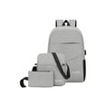 thumbnail image 2 of Ensemble de Sacs à Dos, Sac à Dos Imperméable Grande Capacité avec Port USB, Ensemble de Trois Pièces en Tissu Oxford avec Bande Réfléchissante et Bretelles Ajustables, Gris, 2 of 7