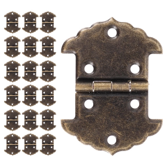 HEANUJJ 20Pcs Vintage Jewelry Box Hinges Metal Dark Brown for Wooden Furniture