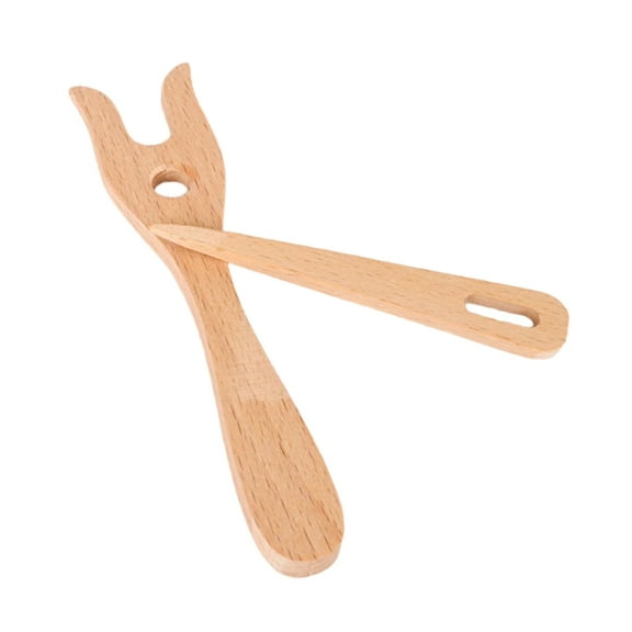 Wood Knitting Fork Tool with with Big Eye Needle for Tapestry Bracelets Weaving