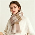 thumbnail image 2 of Women's Colored Plaid Scarves College Style for Autumn Winter Cold Weather Warmth, 2 of 5