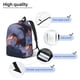 thumbnail image 3 of Disketp Winter Fire Dragon print Canvas Backpack Lightweight Travel Daypack Student Rucksack Laptop Backpack-, 3 of 5