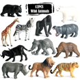 thumbnail image 1 of 12 Pcs/Ensemble Figurines d'Animaux Jouets Éducatifs pour Enfants, 1 of 3
