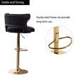 thumbnail image 5 of 26-35 Inch Bar Stools, Counter Height Adjustable Swivel Barstools High Bar Chairs with Back & Golden Metal Base, Stools Chair with Footrest for Home Kitchen/Dining Room/Cafe(Black,Set of 2), 5 of 11