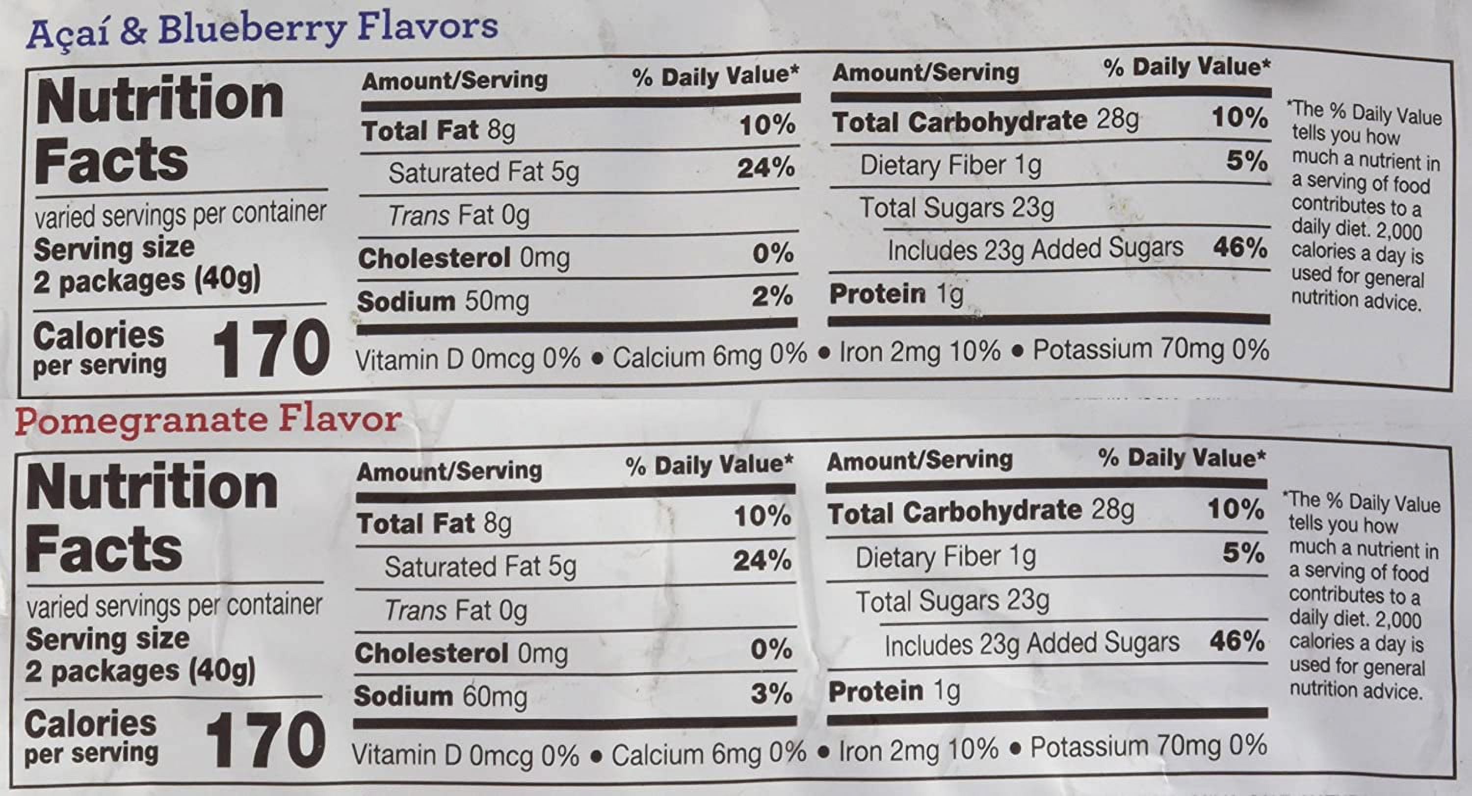 Brookside Dark Chocolate Blueberry and Pomegranate Flavor Variety Pack with 30 Count, 21 oz.