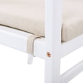 thumbnail image 4 of Christopher Knight Home Outdoor Patio Dining Chairs, Wood Arm Chair with Cushion, Rope Back, White, Set of 2, 4 of 12
