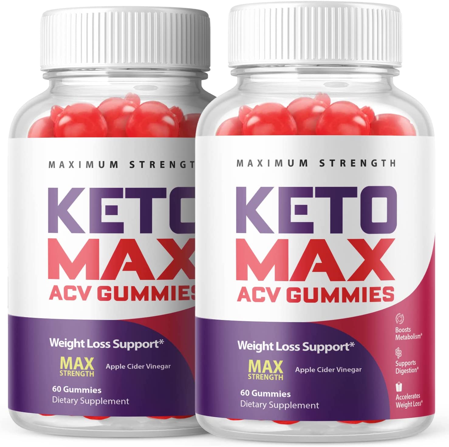 (2 Pack) Keto Max Keto ACV Gummies Supplement for Weight Loss