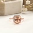 thumbnail image 5 of 10K Rose Gold Natural morganite Cushion Cluster Setting Engagement Ring, 5 of 6