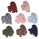 thumbnail image 4 of Minnieouse Bufanda de mujer doblada de tamaño largo que se mantiene a la moda y cálida bufanda cálida gruesa grande de Color sólido Accesorios de disfraces azul claro, 4 of 6