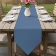 thumbnail image 6 of Pure Slate Blue Table Runner Linen Burlap Table Runner 90 Inches Long Modern Solid Color Minimalist Art Dresser Scarves for Kitchen Island Coffee Dining Room Party Wedding Holiday Decoration 13"x90", 6 of 8