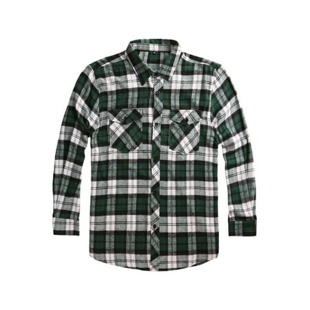 Men's Plaid Big and Tall Long Sleeves Flannel Shirt