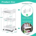 thumbnail image 2 of 3 Tier Rolling Cart with Drawer, White Multifunctional Storage Organizer for Bathroom, Kitchen, Office, 2 of 6