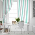 thumbnail image 5 of Fsddascl Aqua Stripe Blackout Curtains for Bedroom/Living Room, Thermal Insulated Kitchen Curtains, Geometric Grey White Vertical Striped Grommet Darkening Window Treatment Drapes 42"x84"x2, 5 of 6