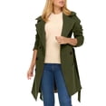 thumbnail image 2 of Bxsruta Coat for Women, Women's Outerwear Cropped Belted Wool Blend Jacket, Single-Breasted Fitted Trench Coat with Front Pockets, Fall Transition Outerwear, 2 of 6