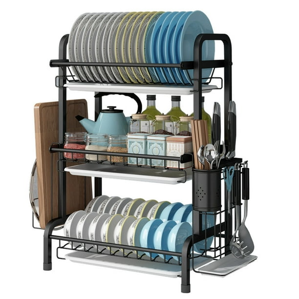 3 Tier Dish Drying Rack Kitchen Storage Shelf Display Stand Drainer