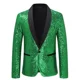 thumbnail image 4 of Traje de hombre con lentejuelas, chaqueta individual, solapa de pico, traje ajustado, esmoquin de fiesta, trajes de hombre para fiesta, vestido de noche, traje de actuación en el escenario, 4 of 5