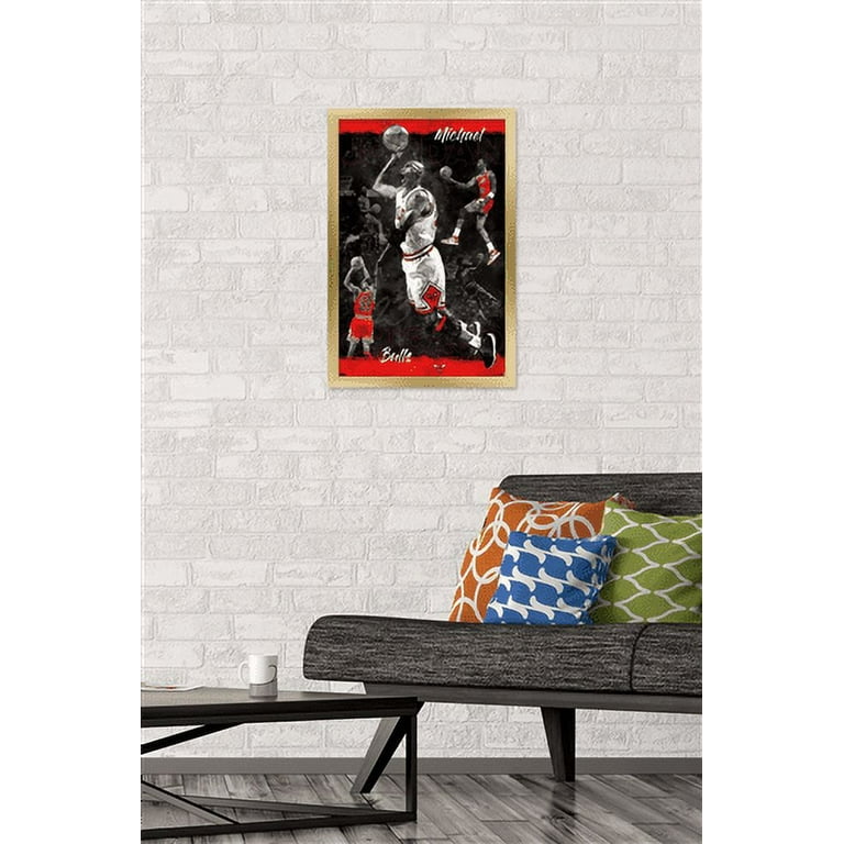 Michael Jordan - Jersey Wall Poster, 14.725 x 22.375, Framed