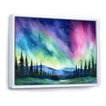 thumbnail image 2 of Designart "Pastel Scenery Of Aurora Borealis II" Aurora Borealis Floater Framed Wall Art Living Room, 2 of 5