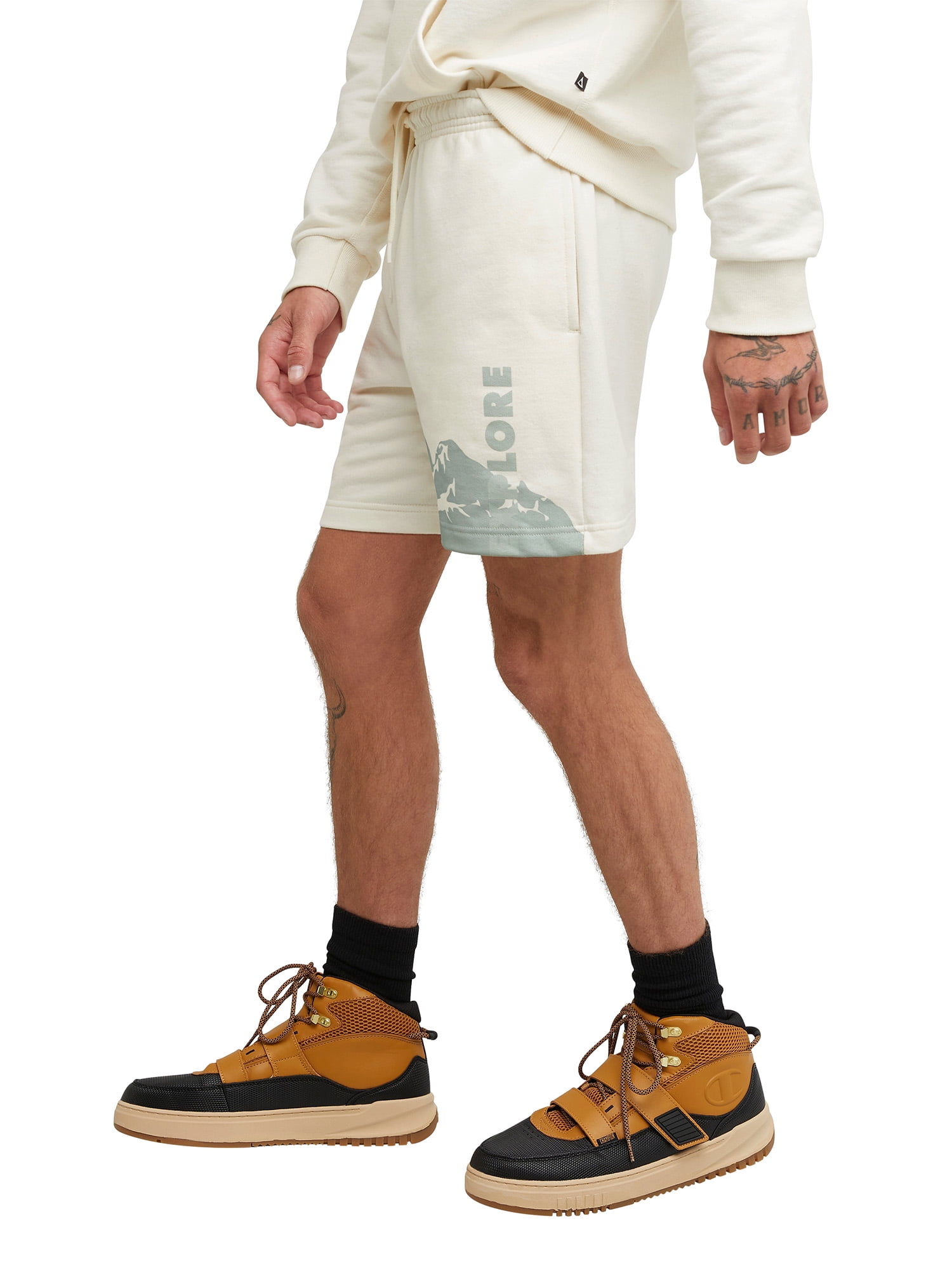Hanes Men's Explorer French Terry 6" Shorts, Sizes XS-2XL