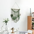 thumbnail image 2 of Macrame Wall Hanging Leaves Boho Wall Decor, Handmade Yarn Woven Wall Art Leaf Tapestry for Bedroom, Living Room, Hotel, 2 of 5