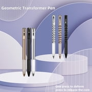 Crinkle Pen, Switch Pen, Crunchy Sensory Pen Geometric Crinkle Design Fidget Pen Metallic Geometric Morphing Ballpoint Pen Geometric Metal Shape Shifting Switch Pens