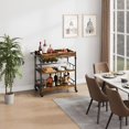 thumbnail image 3 of Yeshouse Bar Cart for The Home - 3-Tier Rolling Serving Carts with Wine Rack and Glass Holder - Mobile Kitchen Shelf, Microwave Drink Cart for Living Rooms, Dining Rooms, Kitchens, 3 of 8