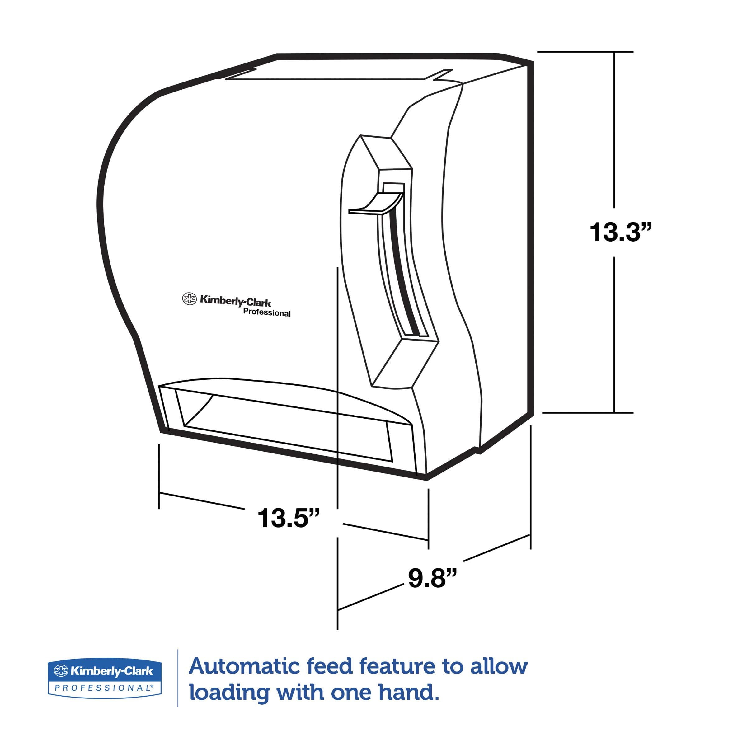 Kimberly Clark Levermatic Roll Paper Towels Dispenser 09765, Manual, Smoke Black