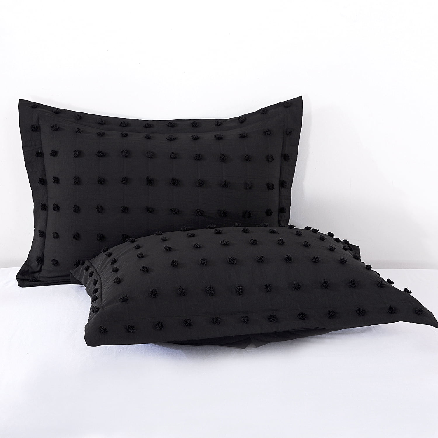 NC King Comforter Sets With 2 Pillow Shams, 3 Piece Soft Bedding Set, Black