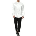 thumbnail image 2 of Lars Amadeus Men's Satin Band Collar Long Sleeve Slim Fit Solid Dress Shirts, 2 of 6