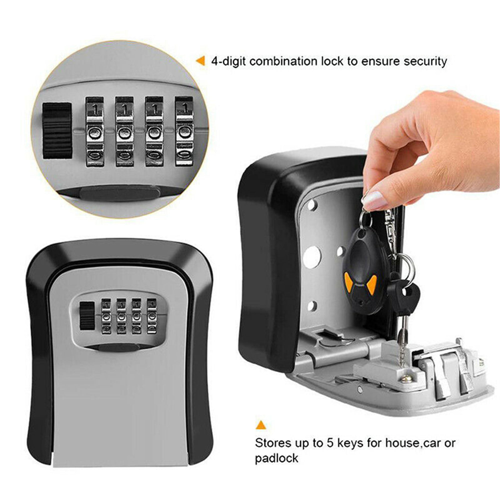 ☆Key Safe Box Outoor High Security Wall Mounted Secure Lock Combination Outside☆ 
