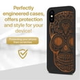 thumbnail image 2 of Case Yard Wooden Case for iPhone-XS-Max Soft TPU Silicone cover Slim Fit Shockproof Wood Protective Phone Cover for Girls Boys Men and Women Supports Wireless Charging Diamond Skull Design, 2 of 7
