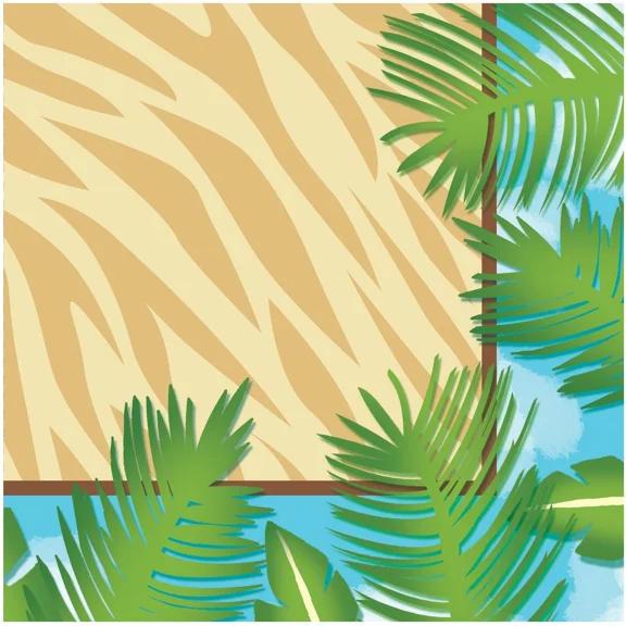 Safari Adventure Jungle Animals Kids 1St Birthday Party Paper Beverage Napkins