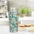 thumbnail image 5 of 20oz Tumbler With Lid And Straw, Sloths Green Leaves Vacuum Insulated Iced Coffee Mug Reusable Travel Cup Stainless Steel Water Bottle, 5 of 6