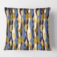 thumbnail image 2 of Designart Retro Luxury Waves In Gold And Blue I' Mid-Century Modern Throw Pillow - 18x18, 2 of 2