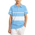 thumbnail image 2 of JOANKDMI Striped Shirts Boys 7-8 Collared Short Sleeve Color Block Tops Kids Casual Athletic T Shirts Summer School Uniform Tees for Golf Tennis Sport Daily Wear, 2 of 8