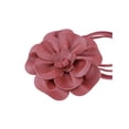 thumbnail image 2 of Cinturón de cuero PU con flores para mujer, cinturón delgado bohemio de cuerda floral, color rojo vino, talla única, 2 of 6