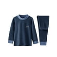 thumbnail image 4 of Jelory Kids Boys Girls Fleece Thermal Set Long Johns Base Layer Warm Underwear Tops with Elastic Dark Blue 120, 4 of 5