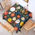 thumbnail image 2 of Pioneer Flower Floral Print Pattern Square Tablecloth,Waterproof Square Table Cover,Wipeable Spillproof Washable Table Cover for Home Kitchen Party Decor 60"x60"(152x152cm), 2 of 6