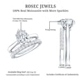 thumbnail image 5 of Rosec Jewels Certified Moissanite Wedding Ring Set - 2 Carat Engagement Ring with Enhancer - D-VS1 Grade, 925 Sterling Silver, US 4.00, 5 of 8